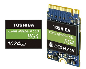 도시바, 1024GB 용량을 갖춘 싱글 패키지 NVMe™ SSD BG4 시리즈 발표